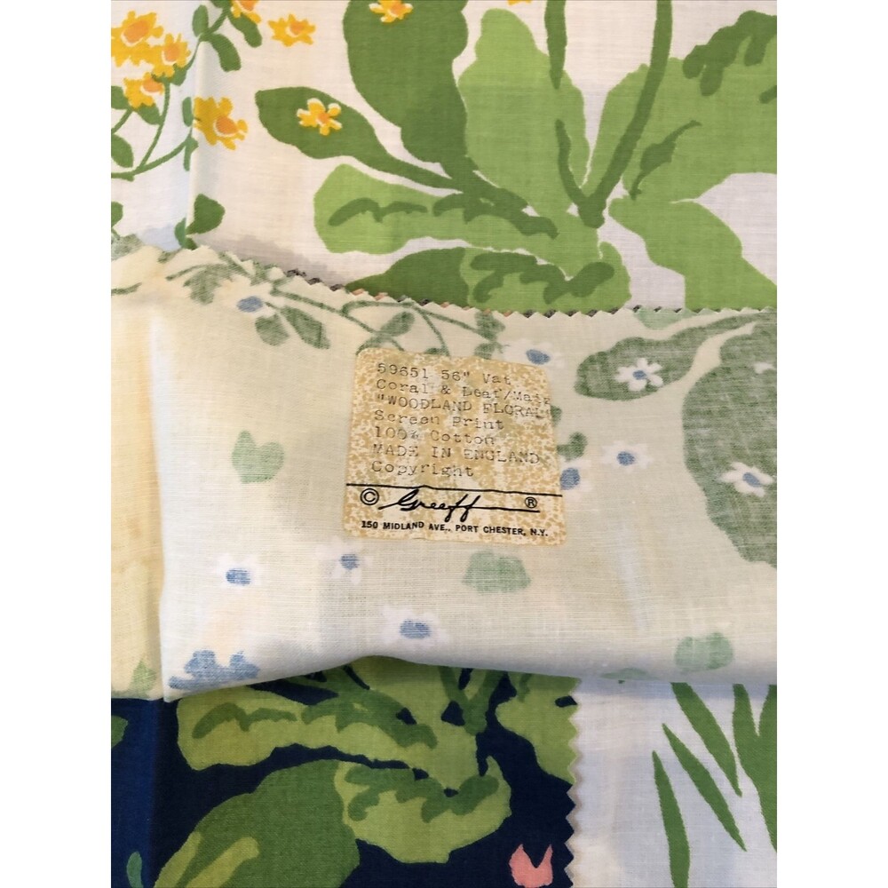 Vintage Fabric Swatch Greeff Woodland & Floral England - Picture 5 of 11